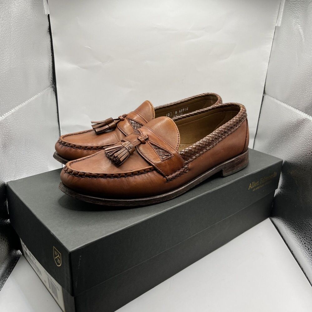 Allen Edmonds Maxfield Tassel Loafers Men’s 10B Chili Leather Made in